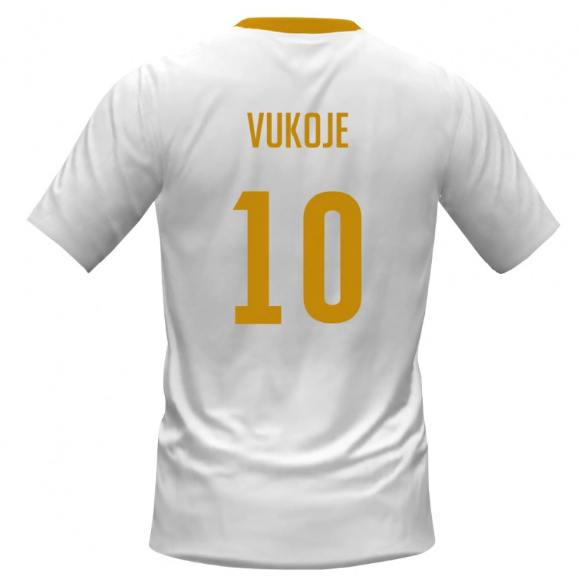 Danxen Niño Camiseta Montenegro Andrija Vukoje #10 Blanco Rojo Amarillo 2ª Equipación 26-28 La Camisa