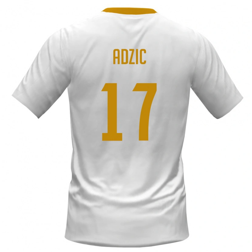 Danxen Niño Camiseta Montenegro Vasilije Adžić #17 Blanco Rojo Amarillo 2ª Equipación 26-28 La Camisa