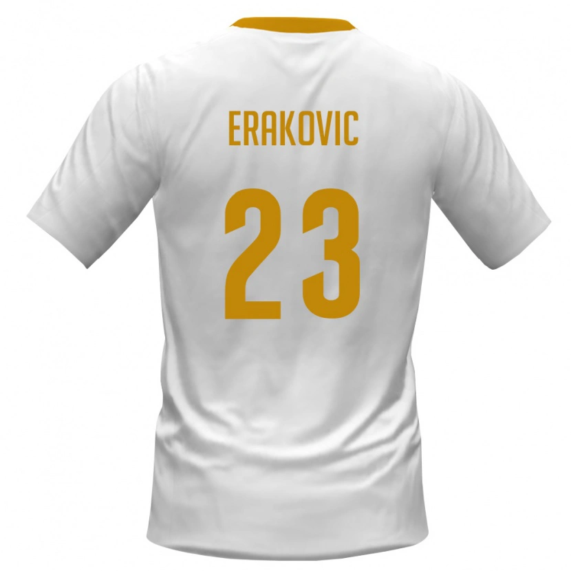 Danxen Niño Camiseta Montenegro Novica Erakovic #23 Blanco Rojo Amarillo 2ª Equipación 26-28 La Camisa