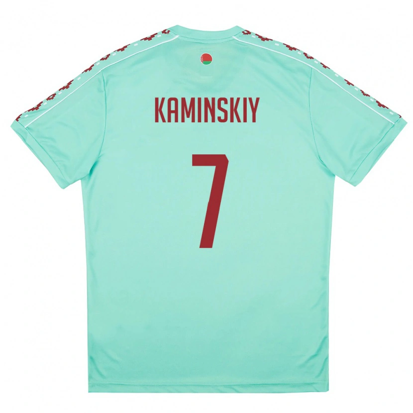 Danxen Niño Camiseta Bielorrusia Timofey Kaminskiy #7 Verde Claro Borgoña 2ª Equipación 26-28 La Camisa