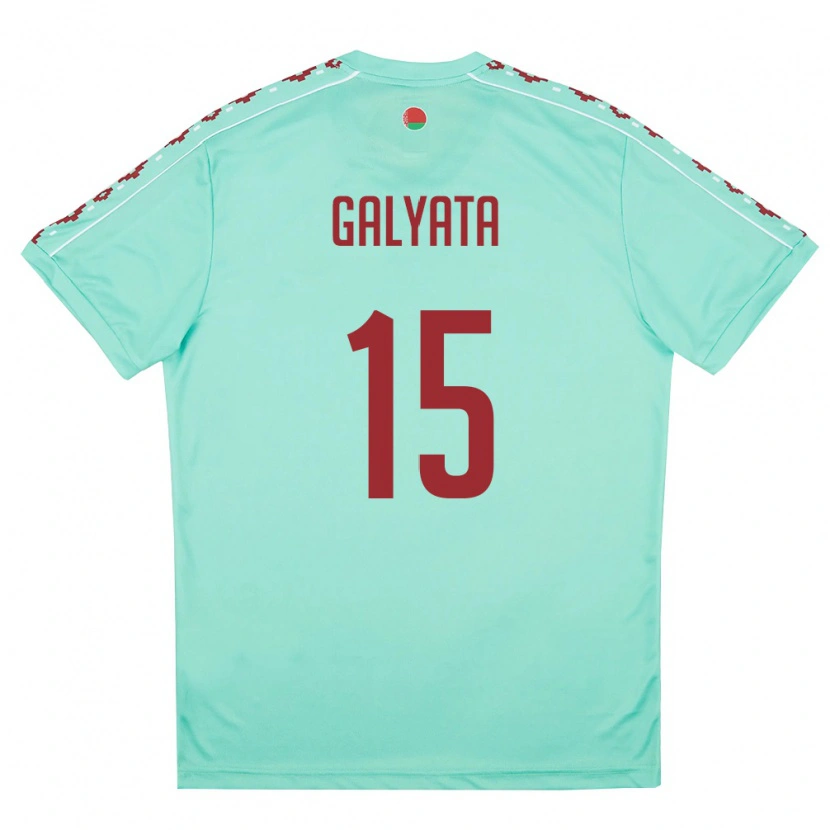 Danxen Niño Camiseta Bielorrusia Daniil Galyata #15 Verde Claro Borgoña 2ª Equipación 26-28 La Camisa
