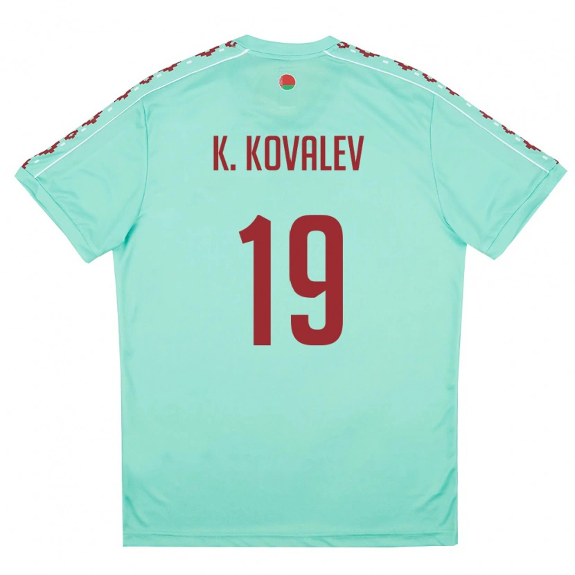 Danxen Niño Camiseta Bielorrusia Kirill Kovalev #19 Verde Claro Borgoña 2ª Equipación 26-28 La Camisa