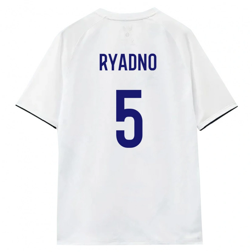 Danxen Niño Camiseta Rusia Mikhail Ryadno #5 Blanco Marrón Negro 2ª Equipación 26-28 La Camisa