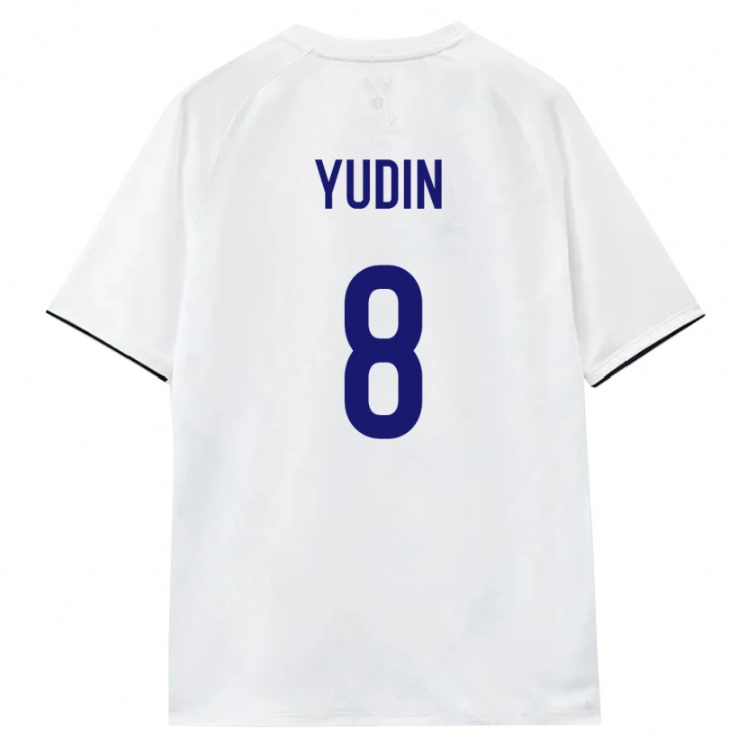 Danxen Niño Camiseta Rusia Aleksandr Yudin #8 Blanco Marrón Negro 2ª Equipación 26-28 La Camisa