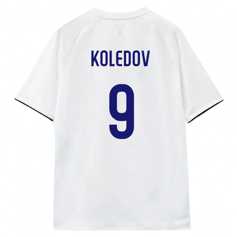Danxen Niño Camiseta Rusia Aleksandr Koledov #9 Blanco Marrón Negro 2ª Equipación 26-28 La Camisa