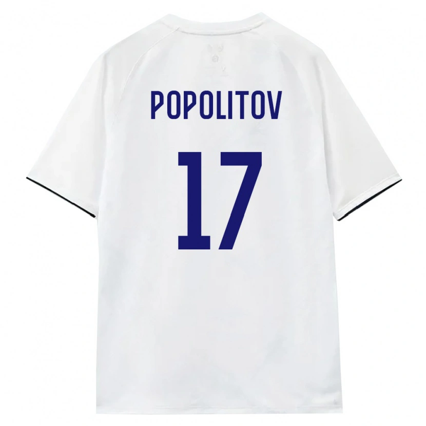 Danxen Niño Camiseta Rusia Gleb Popolitov #17 Blanco Marrón Negro 2ª Equipación 26-28 La Camisa