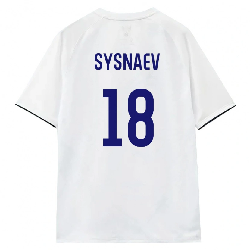 Danxen Niño Camiseta Rusia Maksim Sysnaev #18 Blanco Marrón Negro 2ª Equipación 26-28 La Camisa
