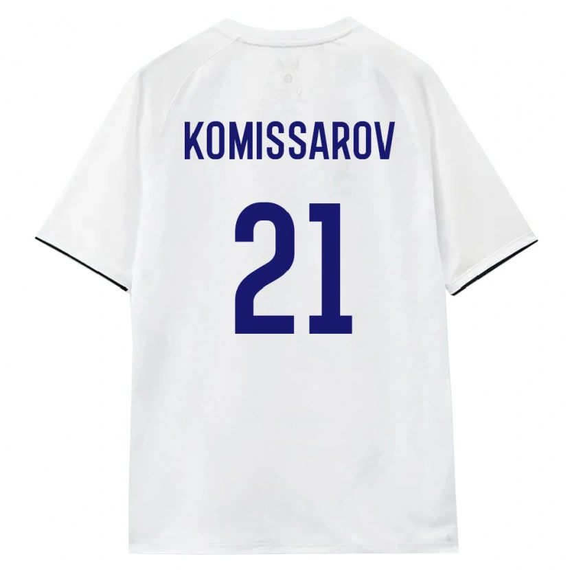 Danxen Niño Camiseta Rusia Timofey Komissarov #21 Blanco Marrón Negro 2ª Equipación 26-28 La Camisa