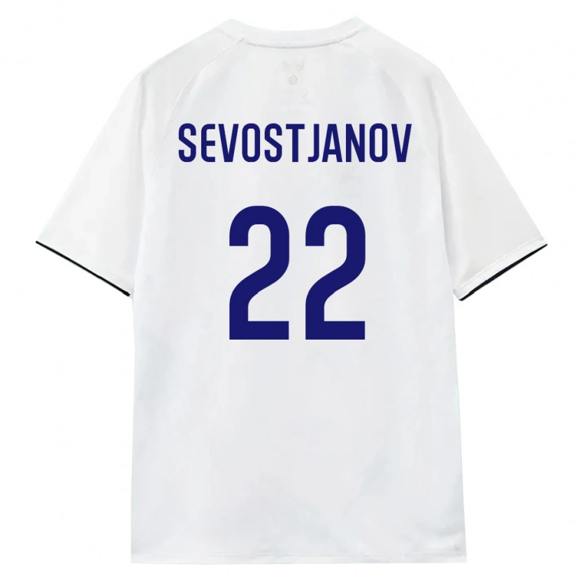 Danxen Niño Camiseta Rusia Maksim Sevostjanov #22 Blanco Marrón Negro 2ª Equipación 26-28 La Camisa