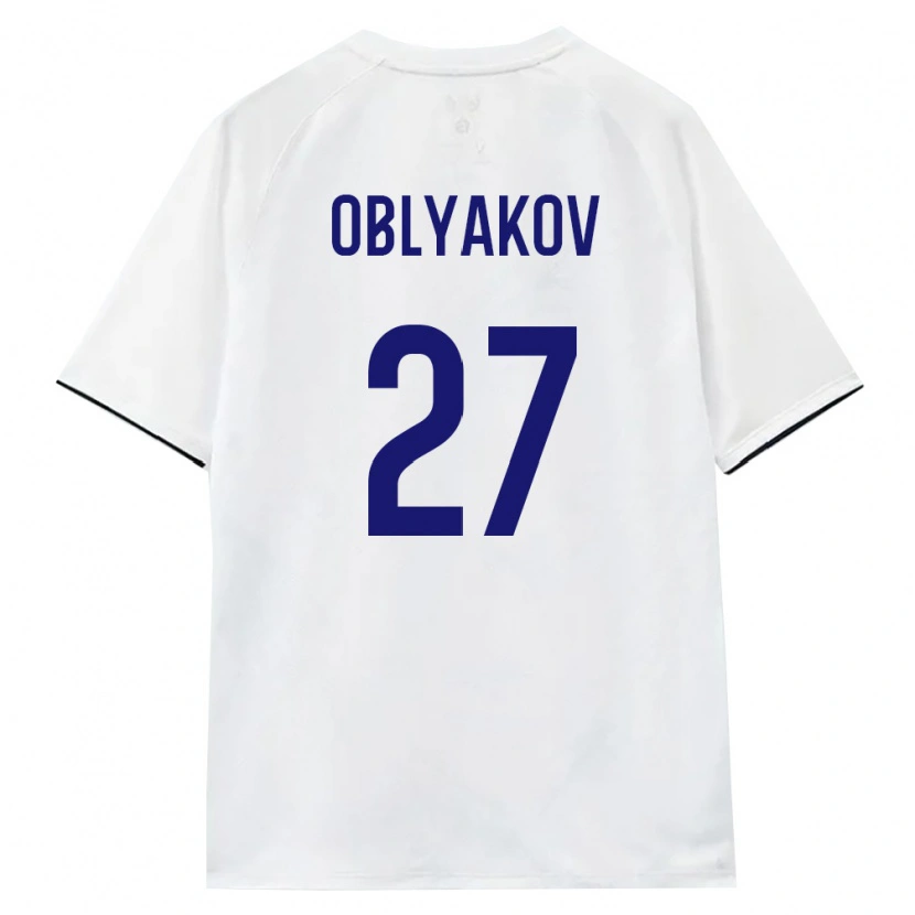 Danxen Niño Camiseta Rusia Ivan Oblyakov #27 Blanco Marrón Negro 2ª Equipación 26-28 La Camisa