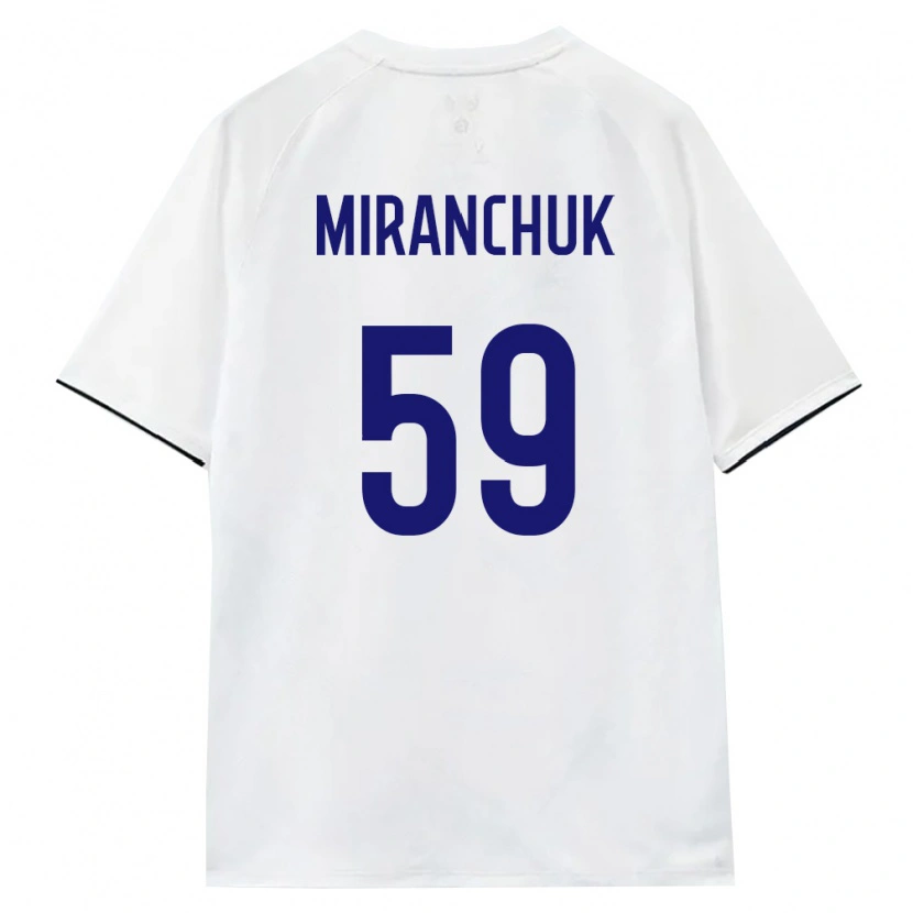 Danxen Niño Camiseta Rusia Aleksey Miranchuk #59 Blanco Marrón Negro 2ª Equipación 26-28 La Camisa
