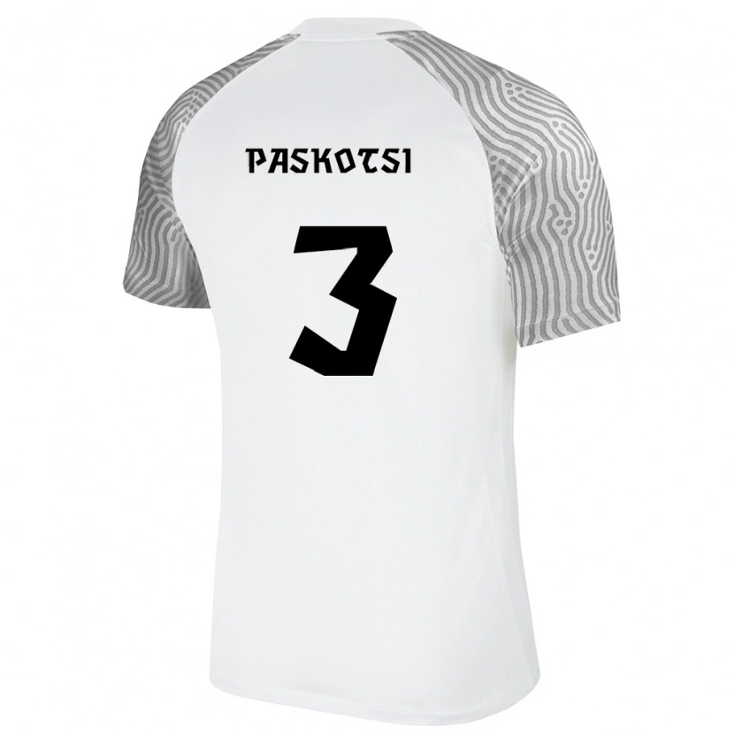 Danxen Niño Camiseta Estonia Maksim Paskotsi #3 Blanco Gris 2ª Equipación 26-28 La Camisa