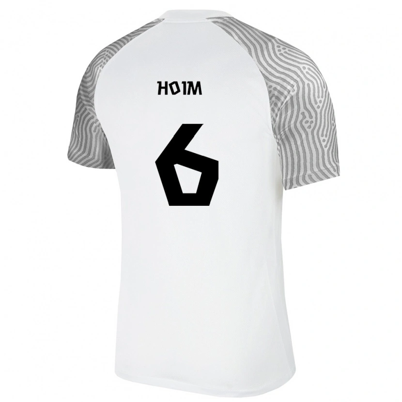 Danxen Niño Camiseta Estonia Oskar Hoim #6 Blanco Gris 2ª Equipación 26-28 La Camisa
