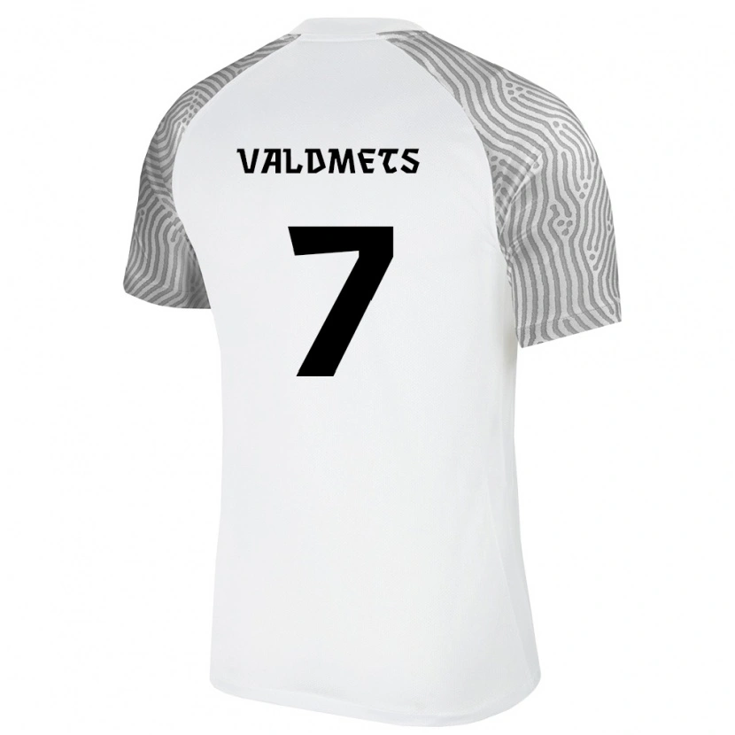 Danxen Niño Camiseta Estonia Remo Valdmets #7 Blanco Gris 2ª Equipación 26-28 La Camisa