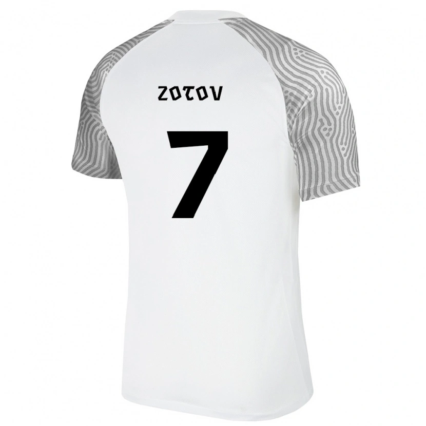 Danxen Niño Camiseta Estonia Denis Zotov #7 Blanco Gris 2ª Equipación 26-28 La Camisa