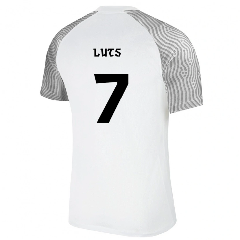 Danxen Niño Camiseta Estonia Daniel Luts #7 Blanco Gris 2ª Equipación 26-28 La Camisa