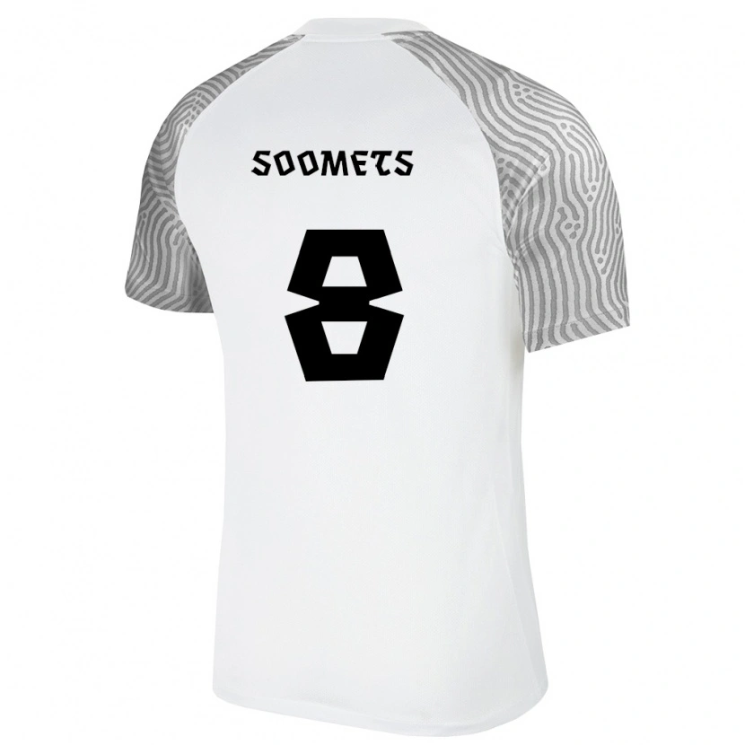 Danxen Niño Camiseta Estonia Markus Soomets #8 Blanco Gris 2ª Equipación 26-28 La Camisa