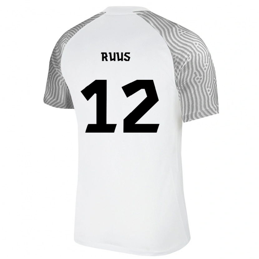 Danxen Niño Camiseta Estonia Kaarel Ruus #12 Blanco Gris 2ª Equipación 26-28 La Camisa