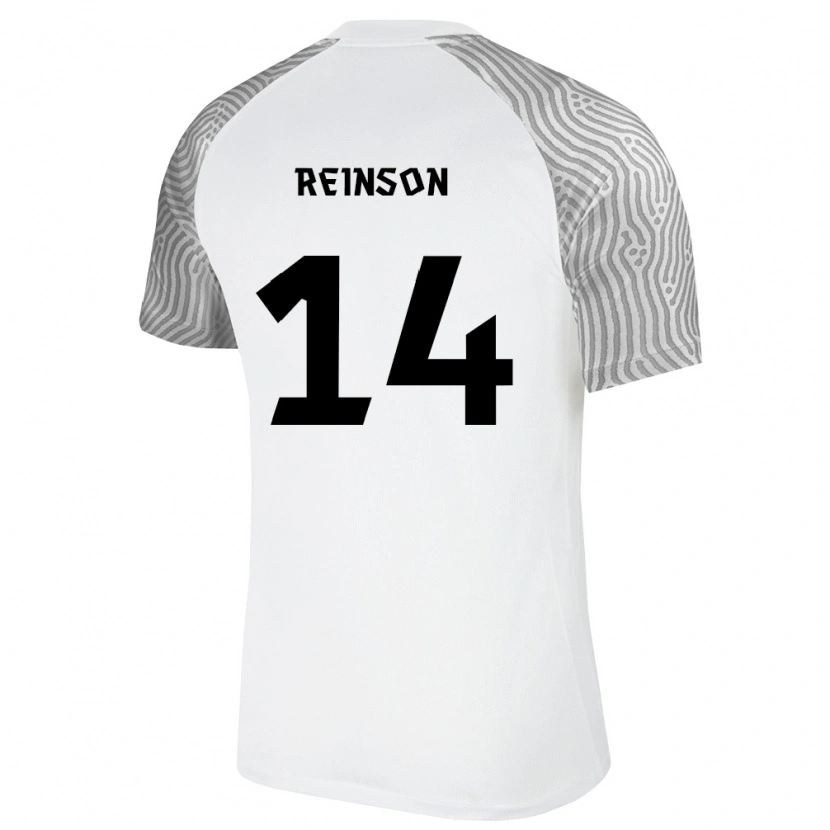 Danxen Niño Camiseta Estonia Pärtel Reinson #14 Blanco Gris 2ª Equipación 26-28 La Camisa