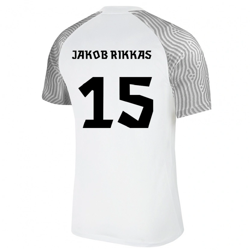 Danxen Niño Camiseta Estonia Henri Jakob Rikkas #15 Blanco Gris 2ª Equipación 26-28 La Camisa