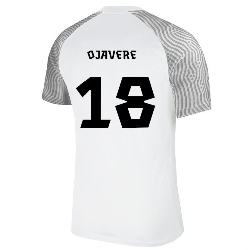 Danxen Niño Camiseta Estonia Paul Ojavere #18 Blanco Gris 2ª Equipación 26-28 La Camisa