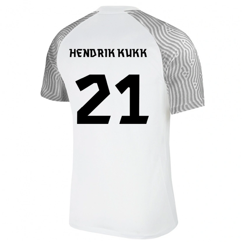 Danxen Niño Camiseta Estonia Mark Hendrik Kukk #21 Blanco Gris 2ª Equipación 26-28 La Camisa