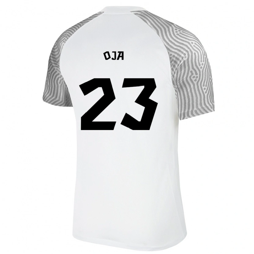 Danxen Niño Camiseta Estonia Johannes Oja #23 Blanco Gris 2ª Equipación 26-28 La Camisa