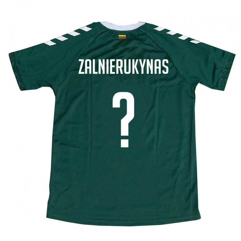 Danxen Niño Camiseta Lituania Jokūbas Žalnierukynas #0 Verde Oscuro Blanco 2ª Equipación 26-28 La Camisa