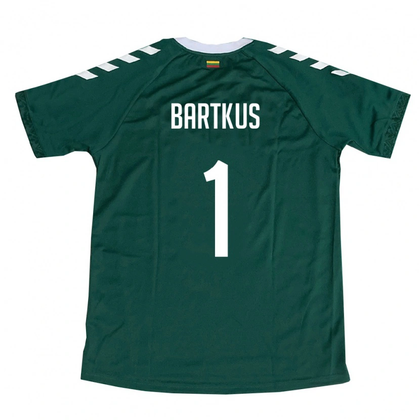 Danxen Niño Camiseta Lituania Džiugas Bartkus #1 Verde Oscuro Blanco 2ª Equipación 26-28 La Camisa