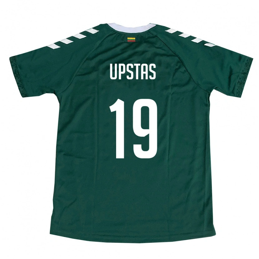 Danxen Niño Camiseta Lituania Klaudijus Upstas #19 Verde Oscuro Blanco 2ª Equipación 26-28 La Camisa