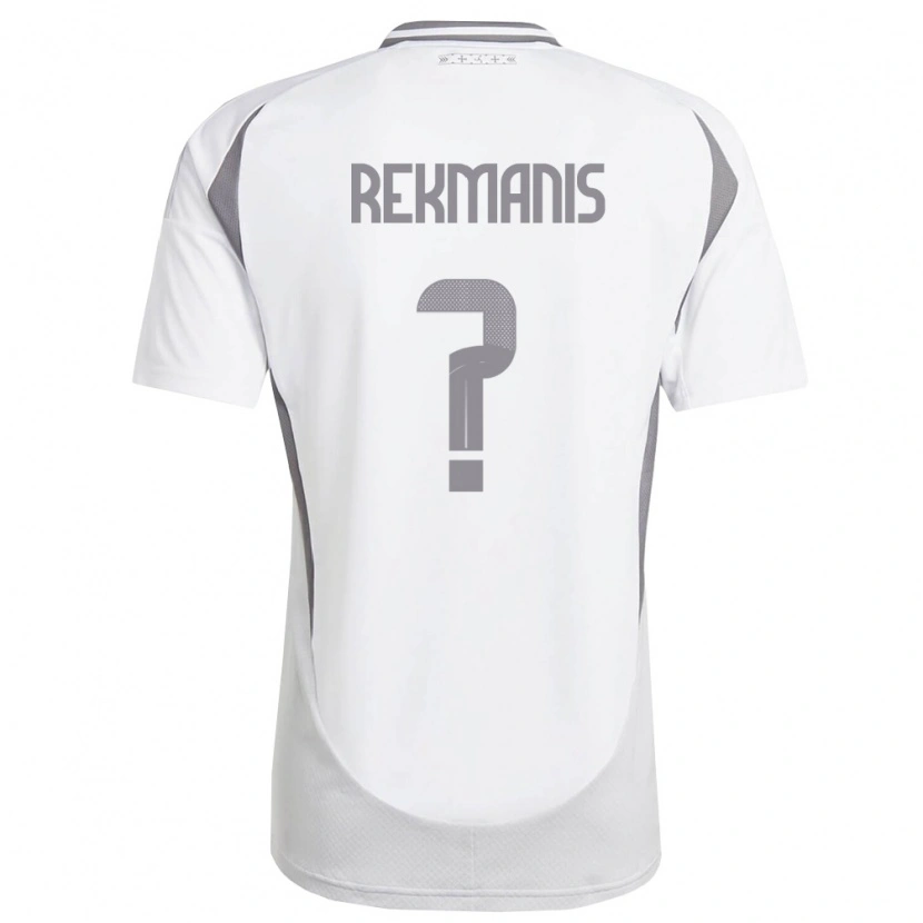 Danxen Niño Camiseta Letonia Kristaps Rekmanis #0 Blanco Gris Oscuro 2ª Equipación 26-28 La Camisa