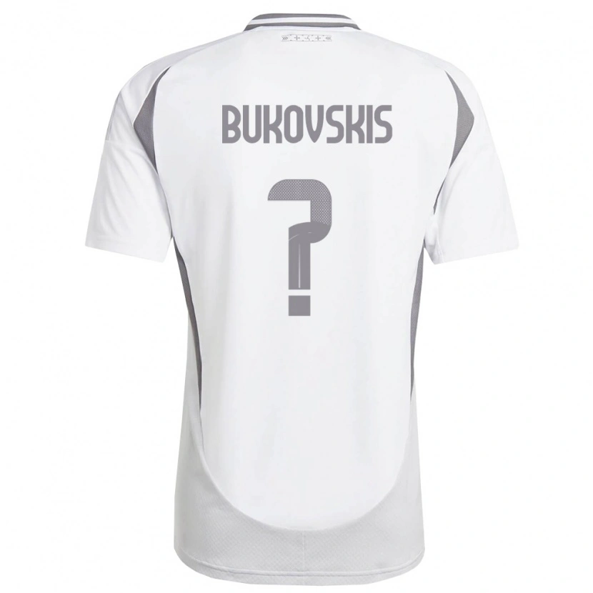 Danxen Niño Camiseta Letonia Aleksejs Bukovskis #0 Blanco Gris Oscuro 2ª Equipación 26-28 La Camisa