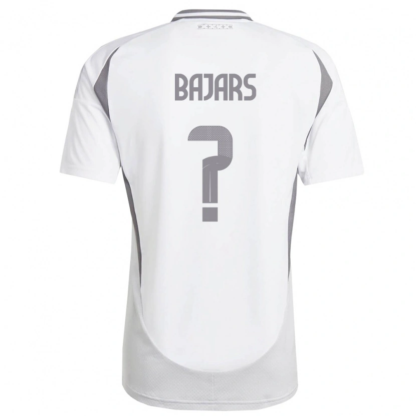 Danxen Niño Camiseta Letonia Marko Bajars #0 Blanco Gris Oscuro 2ª Equipación 26-28 La Camisa