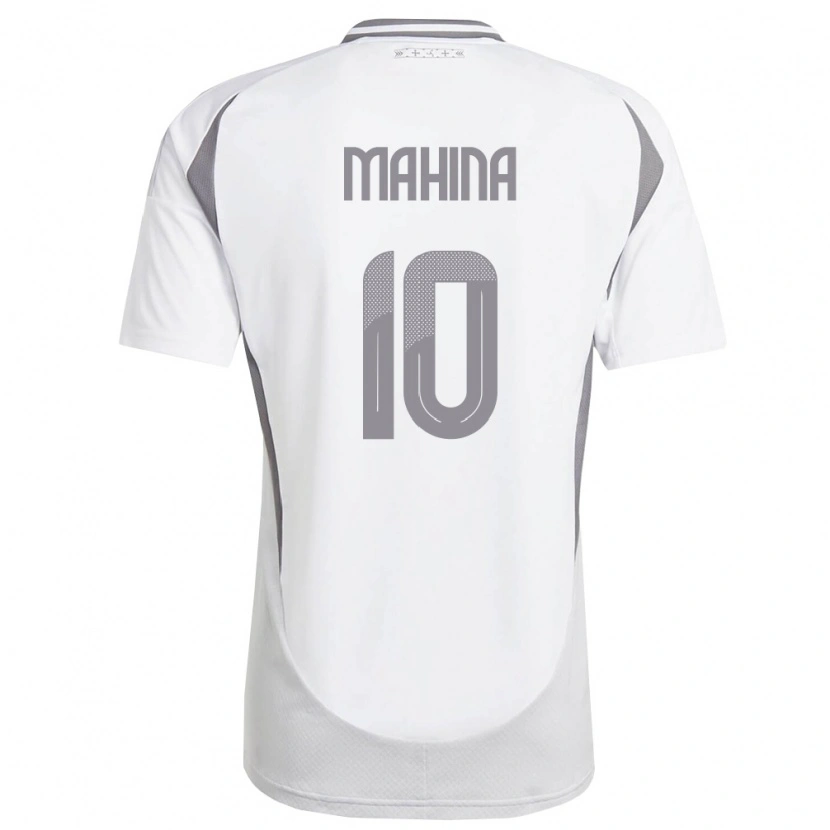 Danxen Niño Camiseta Letonia Nazars Mahina #10 Blanco Gris Oscuro 2ª Equipación 26-28 La Camisa