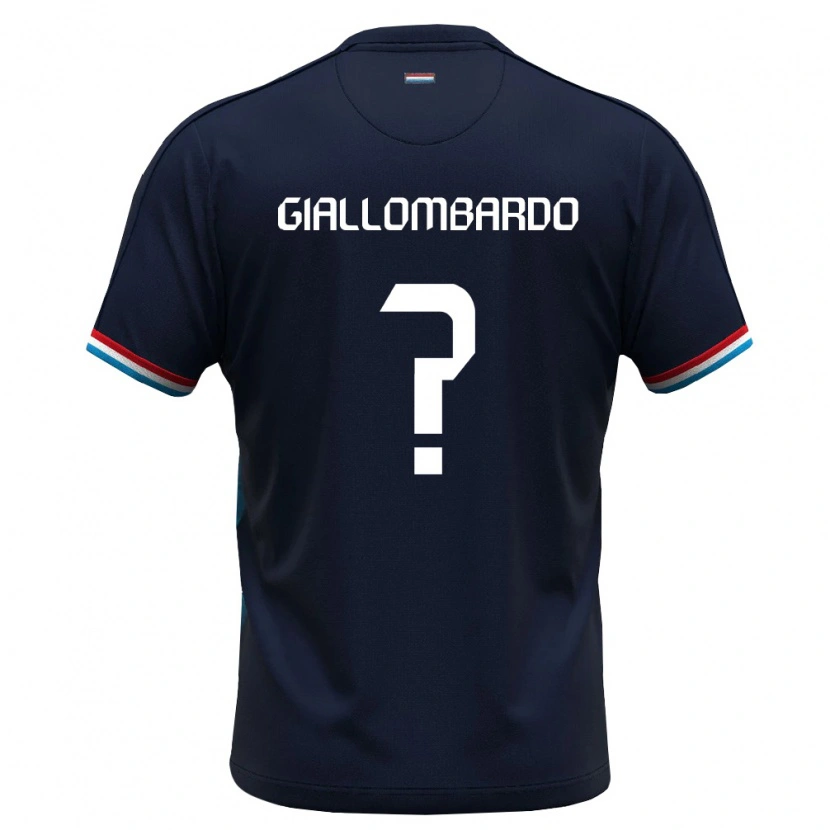 Danxen Niño Camiseta Luxemburgo Matteo Giallombardo #0 Azul Real Rojo 2ª Equipación 26-28 La Camisa