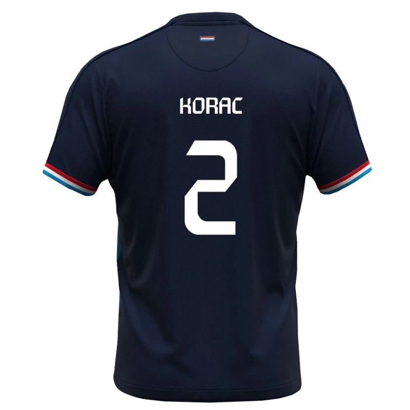 Danxen Niño Camiseta Luxemburgo Seid Korac #2 Azul Real Rojo 2ª Equipación 26-28 La Camisa
