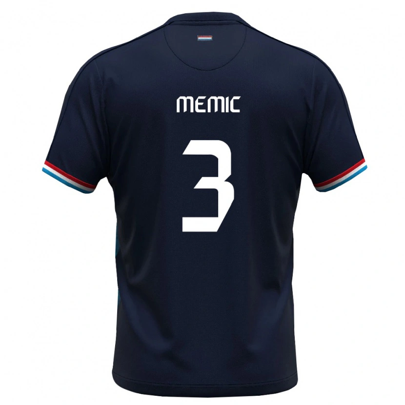 Danxen Niño Camiseta Luxemburgo Mak Memic #3 Azul Real Rojo 2ª Equipación 26-28 La Camisa