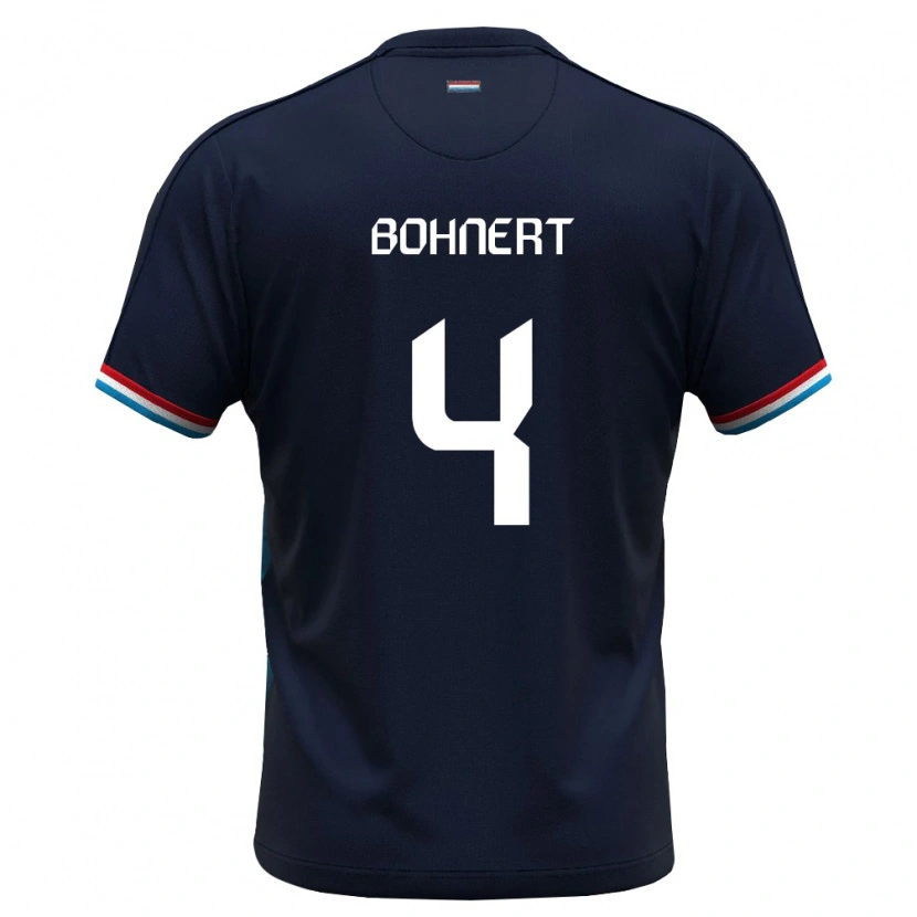 Danxen Niño Camiseta Luxemburgo Florian Bohnert #4 Azul Real Rojo 2ª Equipación 26-28 La Camisa