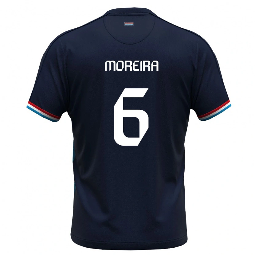Danxen Niño Camiseta Luxemburgo Tomás Moreira #6 Azul Real Rojo 2ª Equipación 26-28 La Camisa