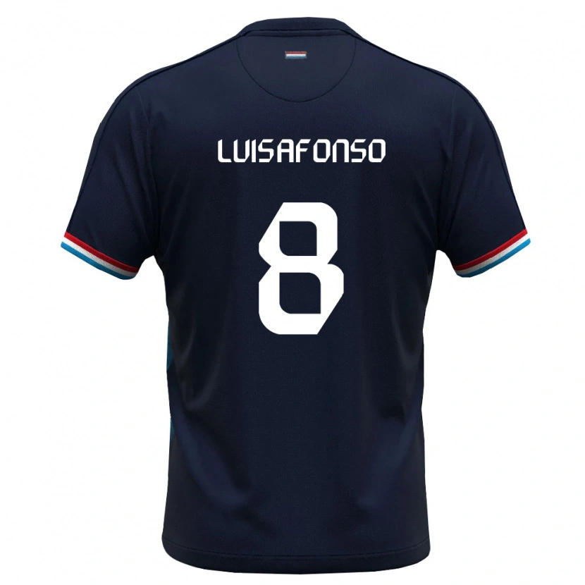 Danxen Niño Camiseta Luxemburgo Hugo Luis Afonso #8 Azul Real Rojo 2ª Equipación 26-28 La Camisa