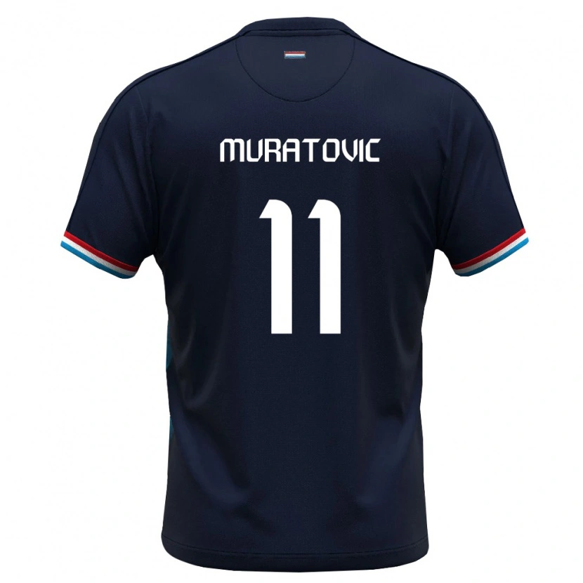Danxen Niño Camiseta Luxemburgo Edvin Muratovic #11 Azul Real Rojo 2ª Equipación 26-28 La Camisa