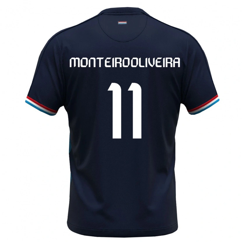 Danxen Niño Camiseta Luxemburgo Diego Monteiro Oliveira #11 Azul Real Rojo 2ª Equipación 26-28 La Camisa