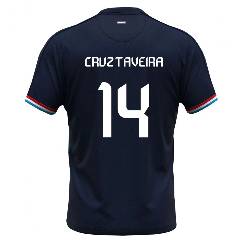 Danxen Niño Camiseta Luxemburgo Edson Cruz Taveira #14 Azul Real Rojo 2ª Equipación 26-28 La Camisa