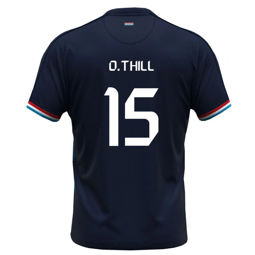Danxen Niño Camiseta Luxemburgo Olivier Thill #15 Azul Real Rojo 2ª Equipación 26-28 La Camisa