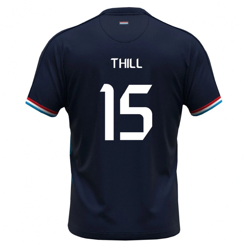 Danxen Niño Camiseta Luxemburgo Vincent Thill #15 Azul Real Rojo 2ª Equipación 26-28 La Camisa