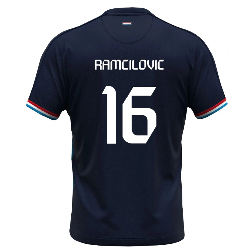 Danxen Niño Camiseta Luxemburgo Dilan Ramcilovic #16 Azul Real Rojo 2ª Equipación 26-28 La Camisa
