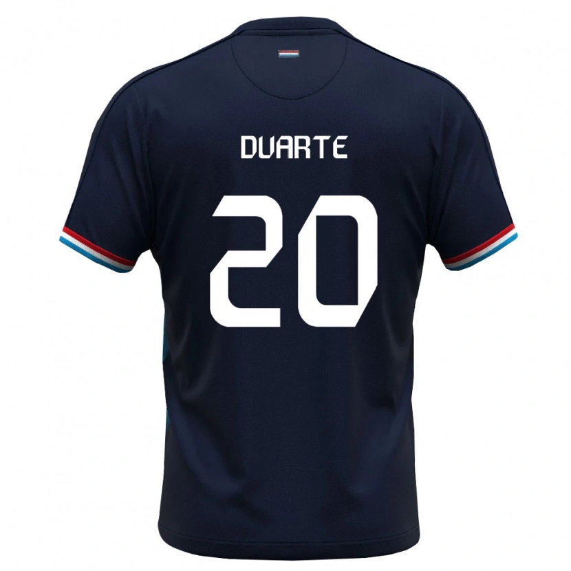 Danxen Niño Camiseta Luxemburgo Diego Duarte #20 Azul Real Rojo 2ª Equipación 26-28 La Camisa