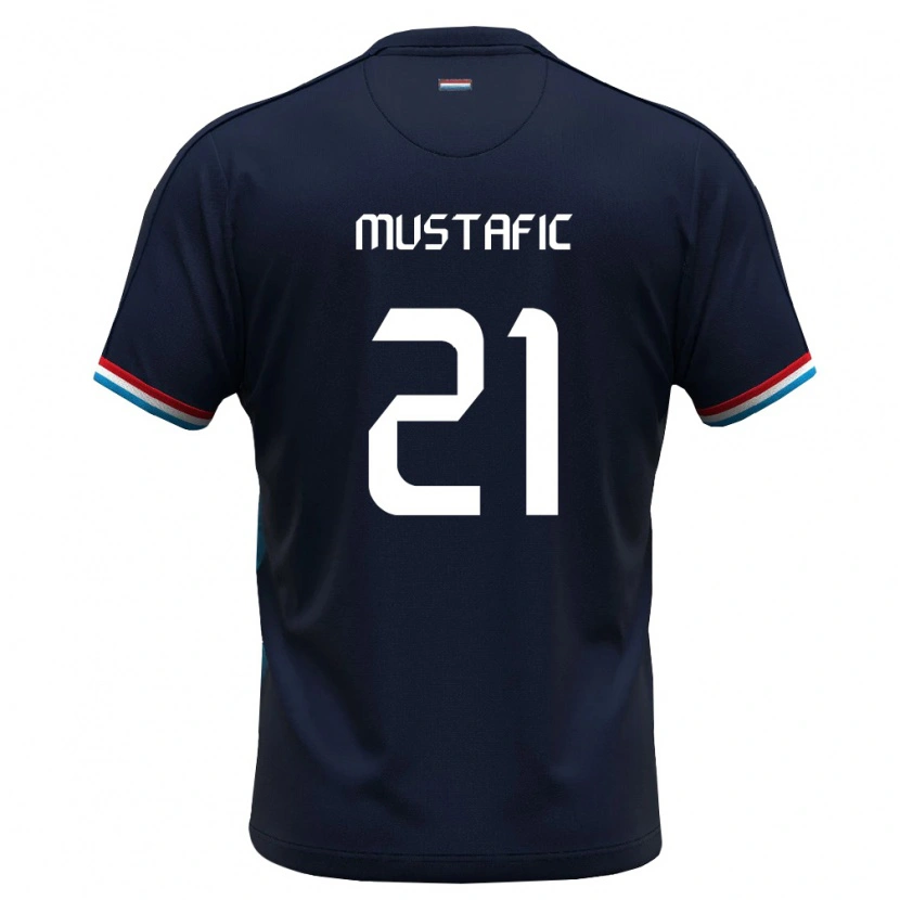 Danxen Niño Camiseta Luxemburgo Mirza Mustafic #21 Azul Real Rojo 2ª Equipación 26-28 La Camisa