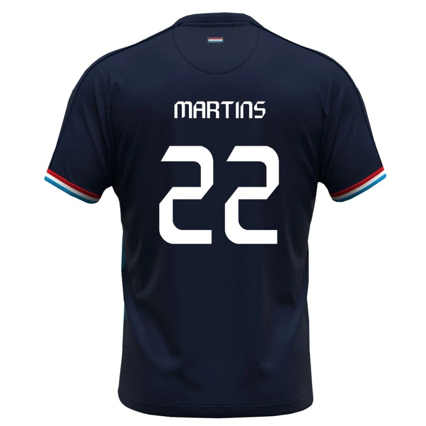 Danxen Niño Camiseta Luxemburgo Marvin Martins #22 Azul Real Rojo 2ª Equipación 26-28 La Camisa