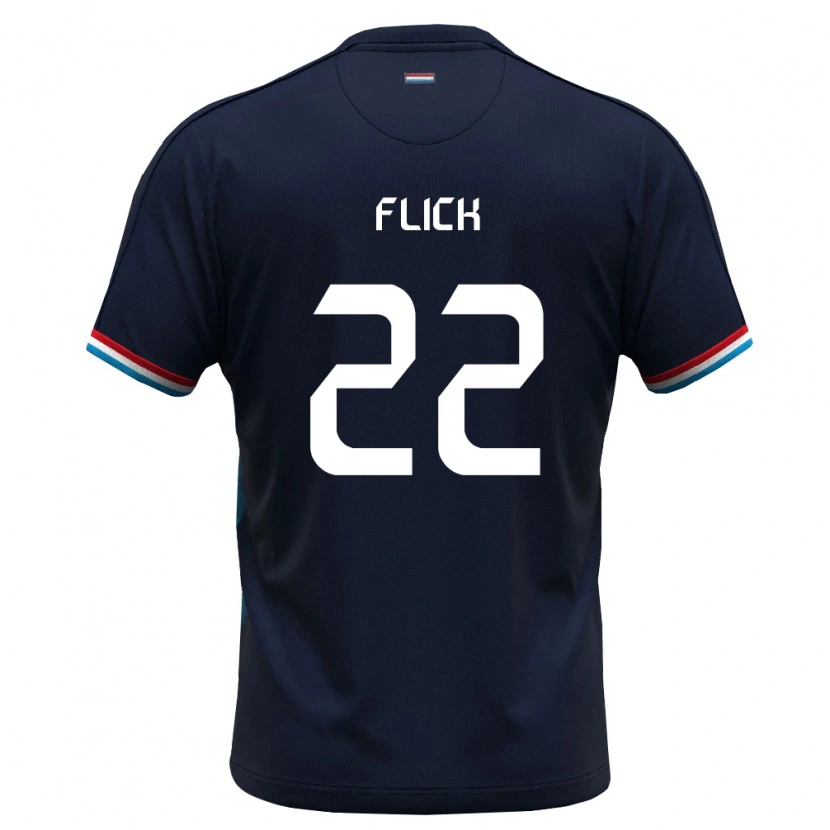 Danxen Niño Camiseta Luxemburgo Tim Flick #22 Azul Real Rojo 2ª Equipación 26-28 La Camisa